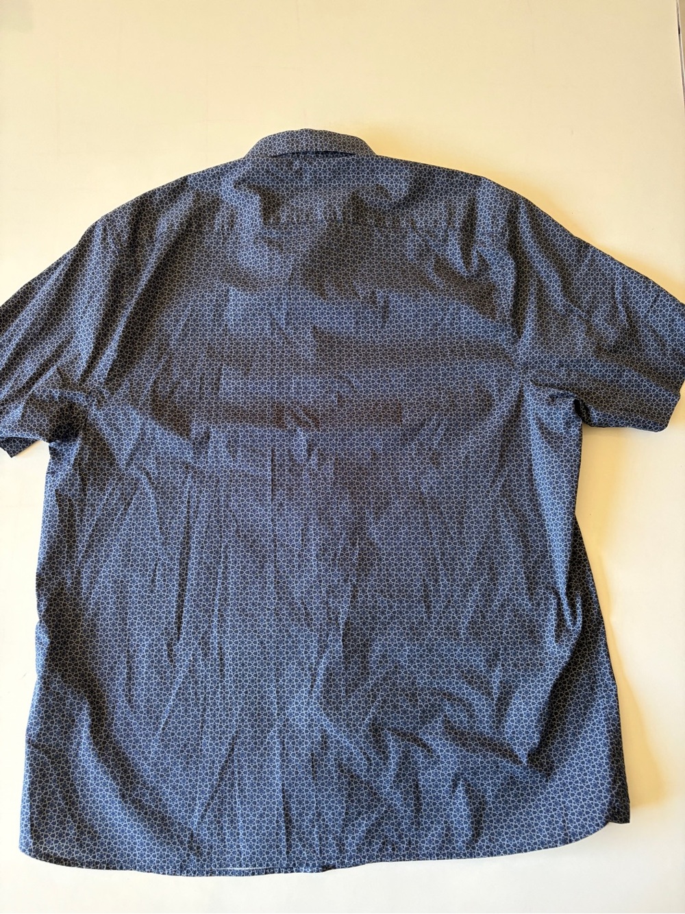 NEW Ted Baker London navy white print dot short sleeve button up mens size 6/XL - Picture 5 of 5